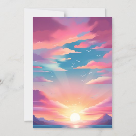 "Beach Sunrise : Invitation à l'illustration Paste (Recto)