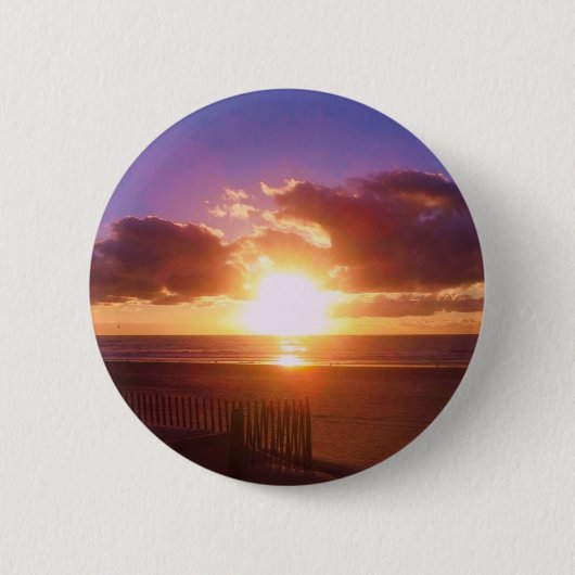 Beach sunrise knop ronde button 5,7 cm (Voorkant)