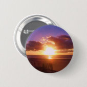 Beach sunrise knop ronde button 5,7 cm (Voorkant /achterkant)