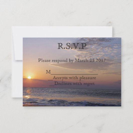 Beach Sunrise RSVP Kaartje (Voorkant)