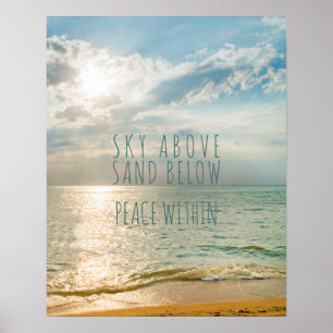 Beach Sunrise Sky boven de vrede in het Inspireren Poster
