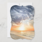 Beach Sunrise String Lights Verloving Kaart (Achterkant)