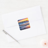 Beach Sunrise Vierkante Sticker (Envelop)