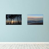 Beach Sunrise Wall Art – Set of Ocean Prints (Houten vloer)