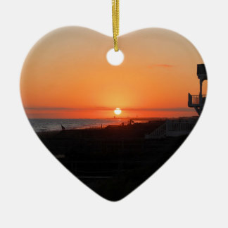 Beach Sunset at Holden Beach NC Keramisch Ornament