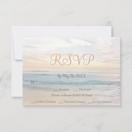 Beach Sunset Beach Thleside Weddenschap RSVP Kaartje