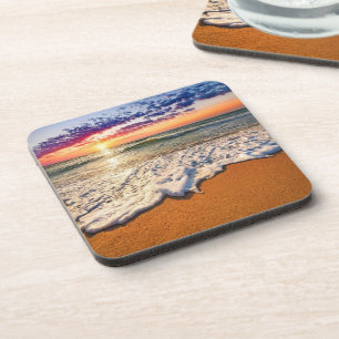 Beach Sunset Bier Onderzetter