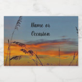 Beach Sunset Bottle Label Sparkling Wijnetiket (Enkel label)