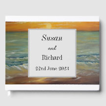 Beach sunset bruiloft Guest Book