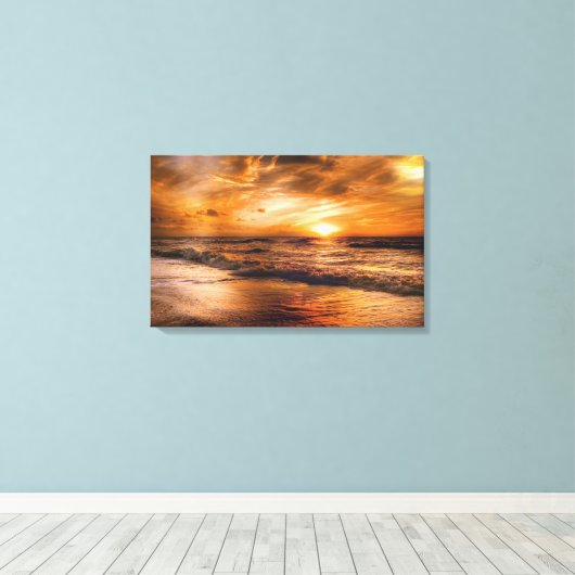 Beach Sunset Canvas Afdruk (Insitu (Houten vloer))