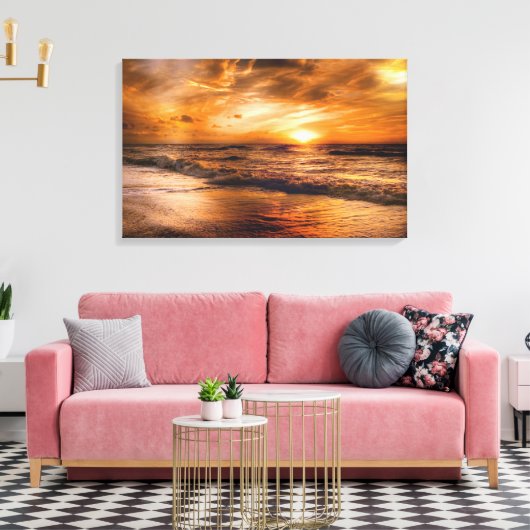 Beach Sunset Canvas Afdruk (Insitu (Woonkamer))