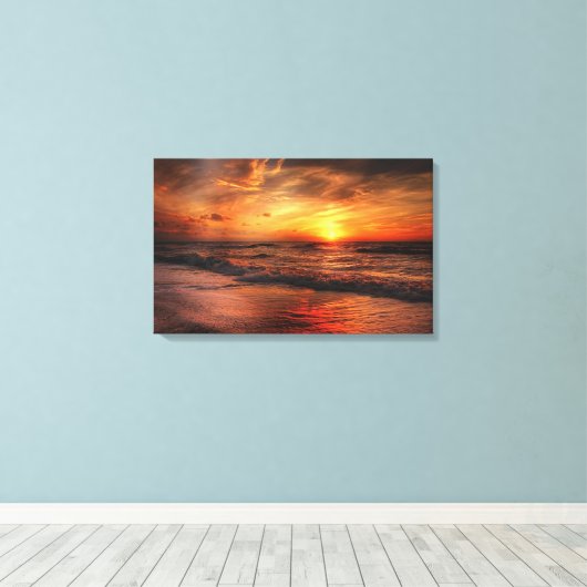 Beach Sunset Canvas Afdruk (Insitu (Houten vloer))