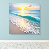 Beach Sunset Canvas Afdruk (Insitu (Houten vloer))