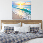 Beach Sunset Canvas Afdruk (Insitu (Slaapkamer))