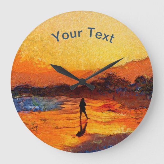  Beach Sunset Clock Grote Klok (Voorkant)