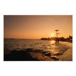 Beach Sunset - Coney Island - Brooklyn Foto Afdruk