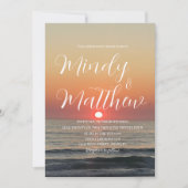 Beach Sunset Destination Wedding Invitation Kaart (Voorkant)