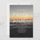 Beach Sunset Down Destination Wedding Invitation Kaart (Voorkant)