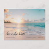 Beach Sunset Enregistrer la date Carte postale (Devant)