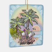 Beach Sunset Flamingo Keramisch Ornament (Rechts)