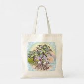 Beach Sunset Flamingo Tote Bag (Achterkant)