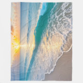 Beach Sunset Fleece Deken (Voorkant)