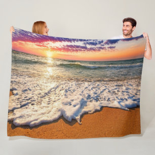 Beach Sunset Fleece Deken