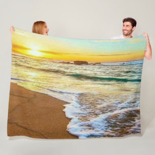 Beach Sunset Fleece Deken