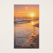Beach Sunset Footprints Photo Remembrance Card (Devant)