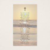 Beach Sunset Forever Hearts Sympathy Prayer Card (Dos)