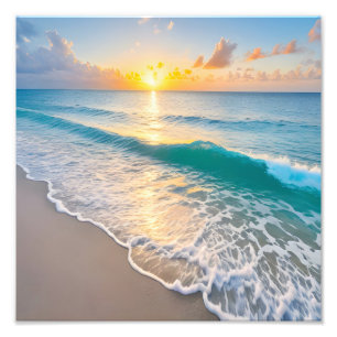Beach Sunset Foto Afdruk