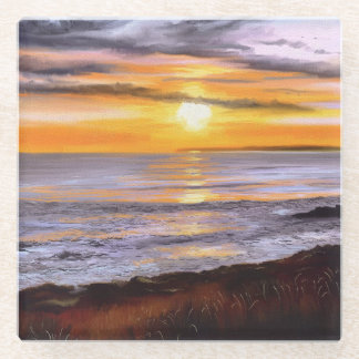 Beach Sunset Glazen Onderzetter