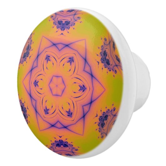 Beach Sunset High Contrast Mandela Keramische Knop (Rechts)