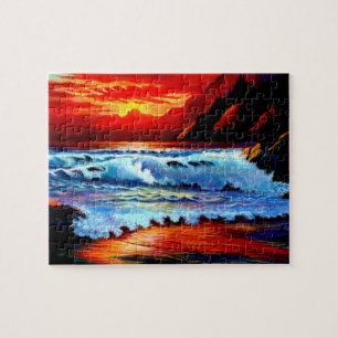 Beach Sunset Jigzaag Puzzle Legpuzzel