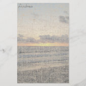 Beach Sunset Linen Stationery Briefpapier (Voorkant)