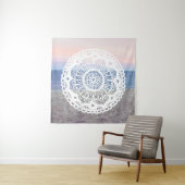 Beach Sunset Mandala Tapestry Wandkleed (In situ)