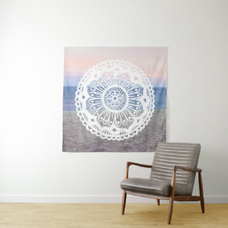 Beach Sunset Mandala Tapestry Wandkleed