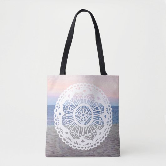 Beach Sunset Mandala Tote Bag (Voorkant)