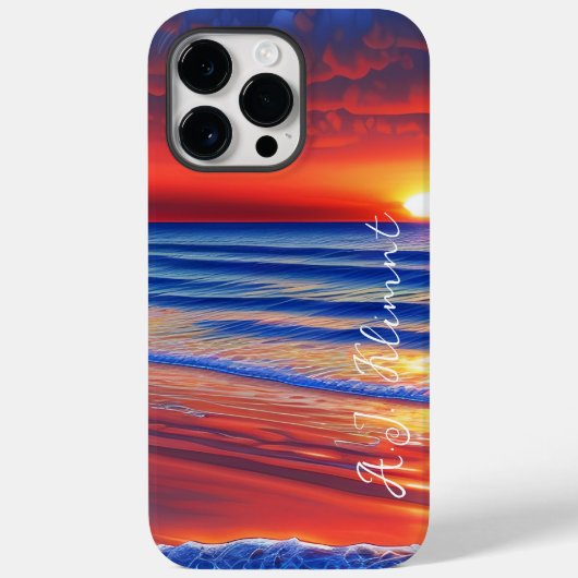 Beach Sunset met persoonlijke naam Case-Mate iPhone Case (Achterkant)