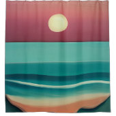 Beach sunset minimalist art douchegordijn (Voorkant)