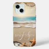 Beach Sunset Monogram Case-Mate iPhone Case (Achterkant)