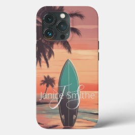 Beach Sunset Monogram iPhone 13 Pro Hoesje