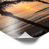 Beach Sunset Ocean Palm Tree Fotografie Foto Afdruk (Hoek)