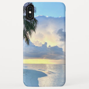 Beach Sunset oceanische zandpalmboom Maldiven Miam iPhone XS Max Hoesje