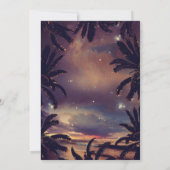  Beach Sunset Palm Lights Verlovingsfeest Kaart (Achterkant)