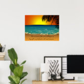 Beach Sunset Palm Trees Beach Quote Poster (Thuiskantoor)