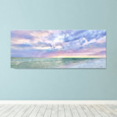 Beach Sunset Pastel Seascape Fine Art Canvas Afdruk (Insitu (Houten vloer))