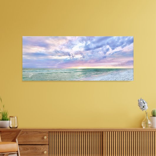 Beach Sunset Pastel Seascape Fine Art Canvas Afdruk (Insitu (Woonkamer))