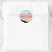 Beach Sunset Pastel Weddenschap Save the Date Ronde Sticker (Tas)