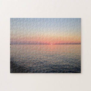 Beach Sunset Pink foto Legpuzzel